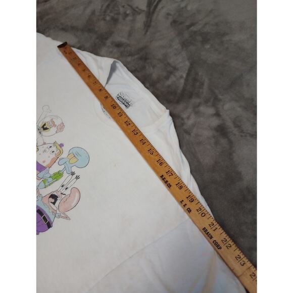 Mens Sponge Bob white T shirt size L preowned - Picture 10 of 11